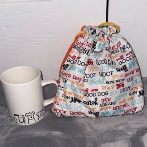 Dog coffee/tea mug with handmade dust bag coffee cup NEW